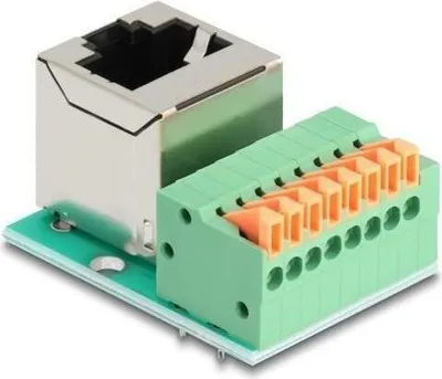 Productafbeelding van Delock 90653 DELOCK RJ45Buchse gewinkelt Terminalblock Drucktaster Cat.5e
