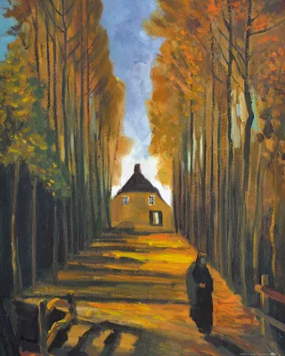 Produktbild von Vincent Van Gogh Kunstdruck Bild - Pappelallee Im Herbst, 1884 (50 x 40 cm)