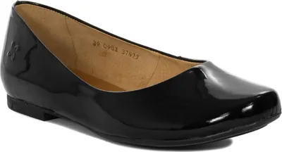 Produktbild von Ballerinas aus natürlichem Narbenleder in Schwarz mit weicher Naturleder-Innensohle