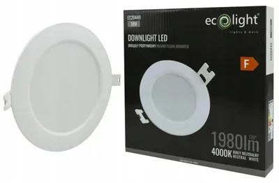Image de Luminaire encastré rond blanc 22 cm encastré LED 18W downlight Ecolight EC20449