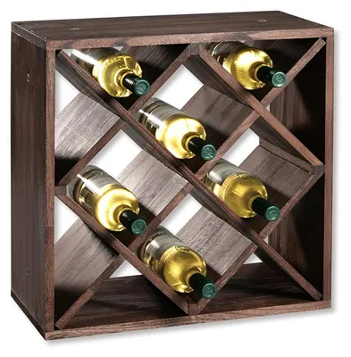 Obrázek produktu pro Regál na skladování vína Kesper 69244, 50x50x25 cm, 12 přihrádek, pro až 20 lahví, borovice, hnědá