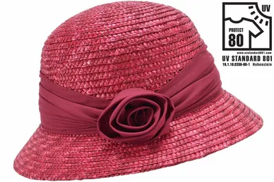 Produktbild von Seeberger eleganter Strohhut-Glocke mit Blume & UV-Schutz 80, lila, Gr. M