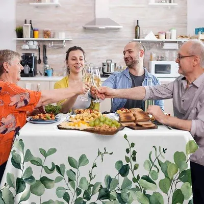 Zdjęcie produktu dla Duży prostokątny obrus do użytku na zewnątrz i w ogrodzie, łatwy w pielęgnacji, nadający się do prania, odporny na zabrudzenia