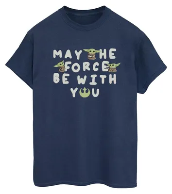 Produktbild von Star Wars - "The Mandalorian May The Force Be With You" T-Shirt für Damen BI46010 (S) (Marineblau)