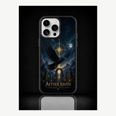 Produktbild von iPhone 15 Pro Max Hülle Handyhülle Schutzhülle Case mit Raben Motiv – LUNØIR ©