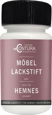 Produktbild von Contura 50ml. Möbel Lackstift passend für Hemnes Schwarz Reparaturstift Lackfarbe (Hemnes Schwarz, 50ml. Pinselflasche)