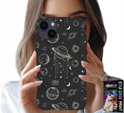 Image de Étui Pour Iphone 14 Plus - Cosmos Planetes Etoiles Lune + Verre