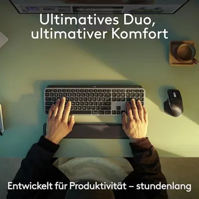 Productafbeelding van Keys S Combo voor Mac, draadloos toetsenbord/muis met polssteun, toetsenbord met achtergrondverlichting, muis met snelle scrollfunctie, Bluetooth USB-C voor Pro/MacBook Air/iMac/iPad, QWERTZ DE - Grijs