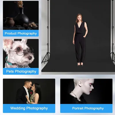 Produktbild von Sonstiges Fotostudioequipment Schwarzer Fotohintergrund, 3 x 6 m, Fotohintergrund, Fotografie, Automatenhintergrund für Fotoshooting, Party, Vorhang,