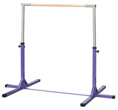 Produktbild von Kinder-Turnreck, h?henverstellbar in 13 Stufen von 92šC150 cm, Stahl und Buchenholz, Heimturnreck, rutschfest, einfach zu montieren, violett
