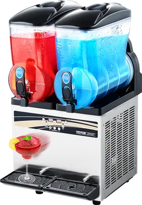 Produktbild von VEVOR kommerzieller Frozen Drink Maker, 15 L x 2 Slush-Maschine mit zwei Tanks, 120 Tassen Margarita-Smoothie-Maschine aus Edelstahl, Slush-Maker
