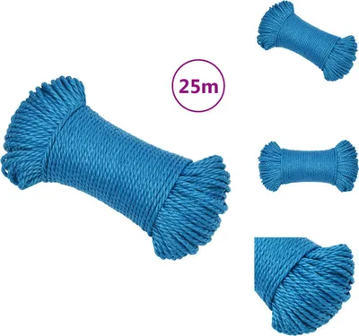 Productafbeelding van vidaXL Werkkoord, blauw, 8 mm, 25 meter, polypropyleen - Touwen