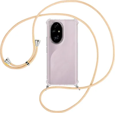 Produktbild von Handykette Backcover-Schutzhülle mit Band (Metall silberfarben) für Honor 200 Pro - Goldkordel