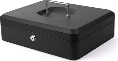 Produktbild von pavo Geldkassette schwarz Maße: (B)300 x (T)240 x (H)90 mm