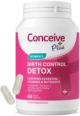 Produktbild von Conceive Plus Birth Control Support, 60 Kapseln, Nahrungsergänzungsmittel mit Folsäure und Vitamin B6, 1 Monat Vorrat, KI-generiertes Bild