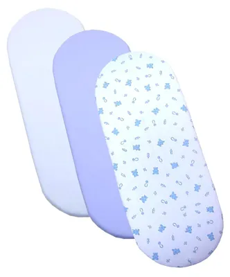Obrázek produktu pro Sada tří prostěradel na pružnou matrace pro dětskou postýlku (kolébku)