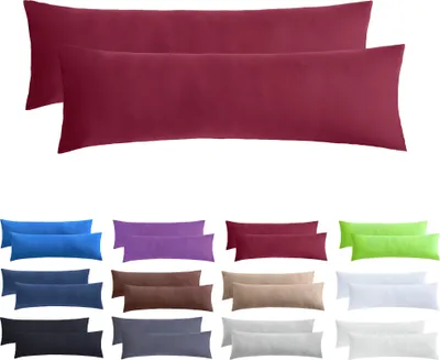 Produktbild von 2er Set Kissenbezüge Kissenhüllen 100% Baumwolle 40x145 cm Bordeaux rot