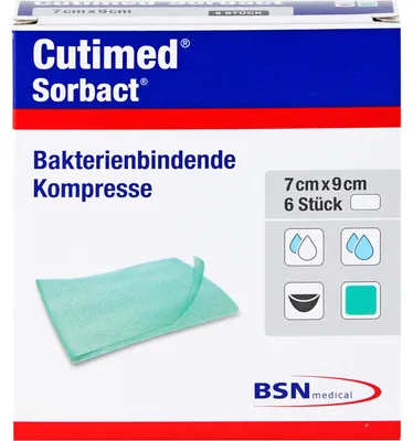 Zdjęcie produktu dla Cutimed Sorbact kompresy 7x9 cm 6 szt