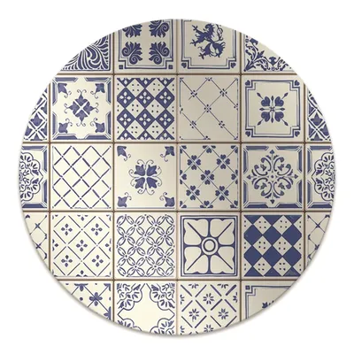 Obrázek produktu pro Kulatá rohožka - Rohožka na židli - Kancelářská rohožka na židli - Kulatý Ø 100 cm - Rohožka - Azulejos dlaždice