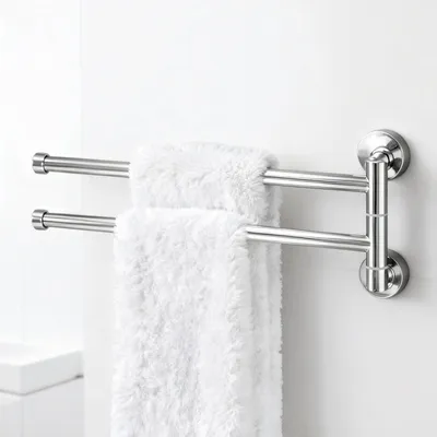 Immagine prodotto di Omgoods - Porta asciugamani da parete con due bracci, regolabile a 180°