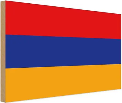 Produktbild von vianmo Holzschild 12x18 cm Armenien Armenia Flagge Fahne Wappen