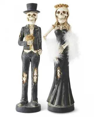 Produktbild von Gothic Skelett Pärchen Kerzenständer 35cm