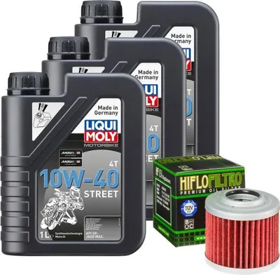 Immagine prodotto di Set di manutenzione per BMW G 650 Xmoto E65X/K15 2010, LIQUI MOLY 10W-40 Street 3L + filtro olio HiFlo HF151
