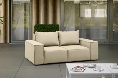 Zdjęcie produktu dla Sofa ogrodowa dwuosobowa SONNE na taras, tkanina Artykuł, Beżowy