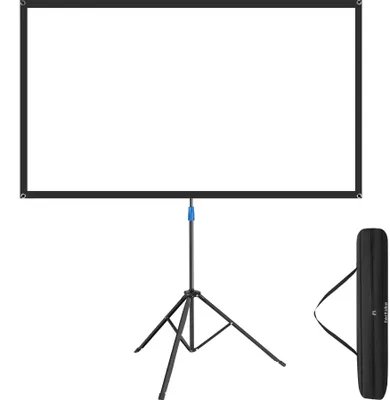 Produktbild von tectake Beamer-Leinwand mit Stativ 60 Zoll 152cm Diagonale 16:9 Format 4K HD Full HD Ultra HD 160° Betrachtungswinkel höhenverstellbar
