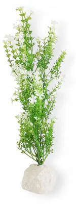 Immagine prodotto di Decorazione acquario pianta artificiale XL10 con base in pietra naturale, 35 x 15 cm, accessorio decorativo per pesci