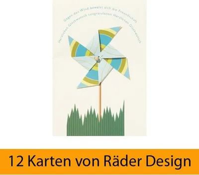 Produktbild von Windrad Karte "Gegen den Wind..." 12er Set