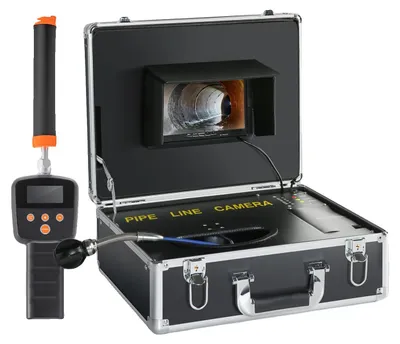 Obrázek produktu pro Kamera pro inspekci kanalizace, lokátor 512 Hz, nastavitelné LED osvětlení, 7palcový displej, dosah 30 m