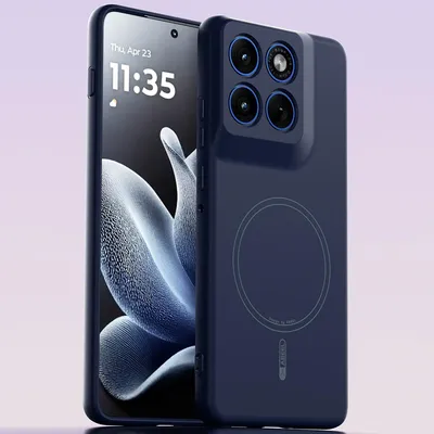 Produktbild von Magnetische Handyhülle für Motorola Edge 70, MagSafe kompatible, Flüssig Silikon Stoßfest Kratzfest Hülle Dunkelblau
