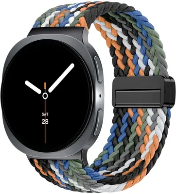 Produktbild von Stravo Geflochtenes Nylonarmband – Kompatibel mit Galaxy Watch 9 & 8 (40/44 mm) 8 Classic (46 mm) – Magnetverschluss, elastisch – Camouflage