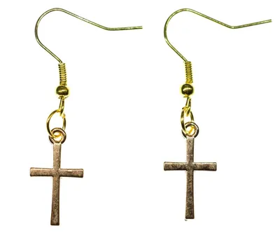 Produktbild von Kreuz Ohrringe Miniblings Ohrhänger Kreuze Jesus Gothic Punk Kreuzohrringe gold