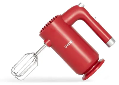 Handmixer 250 W, 5 Stufen, inkl. Rührbesen & Knethaken, Chilirot