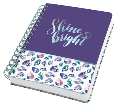 Produktbild von SIGEL JN617 Spiral-Notizbuch Jolie - Fairy Gems - punktkariert (Dot-Lineatur) - 120 g/m² - ca. A5 - rosa, violett, blau - Hardcover - 240 S. -