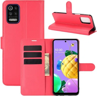 Produktbild von König Design Hülle kompatibel mit LG K52 Kunstleder Handyhülle - Handy Case Rot