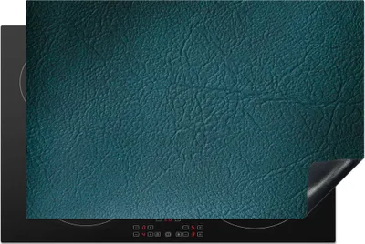 Produktbild von KitchenYeah© Herdabdeckplatte Leder - Lederoptik - Grün - Blau , 80x52cm, Küche Deko, Glaskeramikkochfeld Herdabdeckung, Abdeckplatte fùr Kochfeld