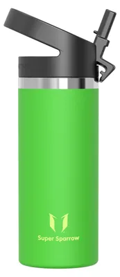 Productafbeelding van Sparrow kinderfles, roestvrij staal, 500 ml, thermosfles met rietje