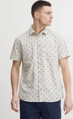 Produktbild von Blend 20715739 Shirt Herren Kurzarmhemd Herrenhemd Hemd Regular Fit Club-Kragen Minimal-Muster Hochwertige Baumwoll-Qualität