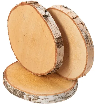 Image de Rondelles d'arbre 3 pcs. Bois de décoration Disques en bois 15 - 18 cm