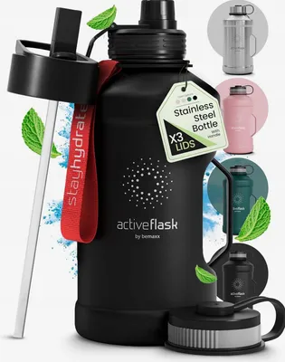 Produktbild von Große Thermos-Trinkflasche aus Edelstahl, 2,2L