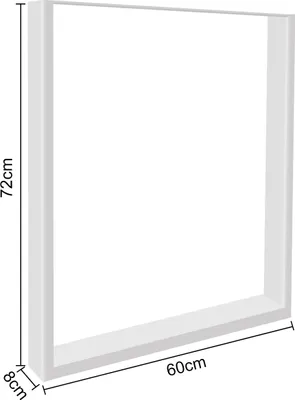 Image de lot de 2 pieds de table 60x72 cm Patins de table Pieds de table Pied de table blanc