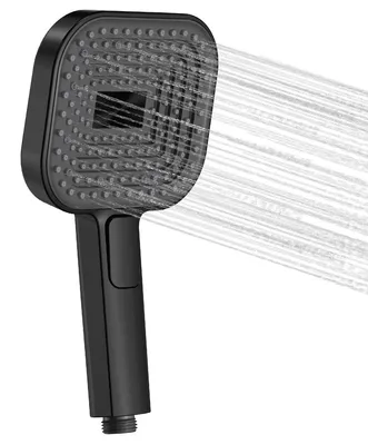 Zdjęcie produktu dla Słuchawka prysznicowa Czarna 135 mm 3 tryby strumienia Oszczędzająca wodę