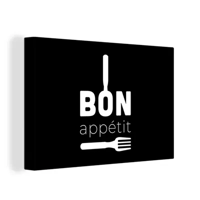 Obrázek produktu pro OneMillionCanvasses® Malba na plátně Nástěnná malba na plátně - Citáty - Přísloví - Dobrou chuť - Kitchen - 60x40cm