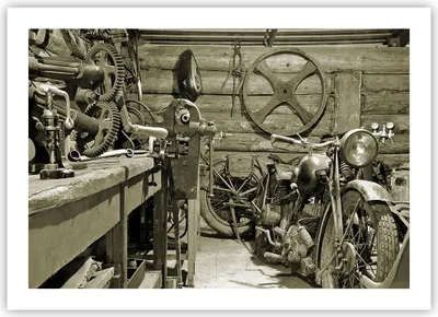Produktbild von Poster - Poster ohne Rahmen - Werkstatt Motor - 70x50 cm - Wand Bild - Wanddeko - Wandbilder - Kunstposter - Wandposter - Bilder - Kunstdruck - Wanddekoration - Wandbild - P2XAA70x50-3519