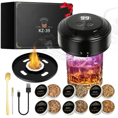 Obrázek produktu pro Elzusha – Sada pro přípravu koktejlů s whisky, obsahující 6 aroma dřevěných štěpků