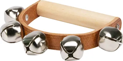 Produktbild von Schellenkranz für Kinder – Holzgriff mit 5 Glöckchen - 3852
