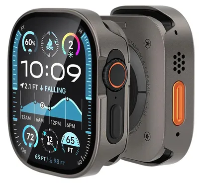 Image de Étui pour montre connectée + verre trempé 9H en titane et aluminium pour Apple Watch Ultra 2 / 1 49 mm